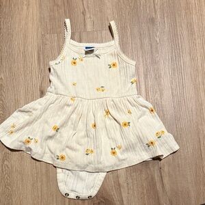 Cream Baby Sunflower Dress Bodysuit